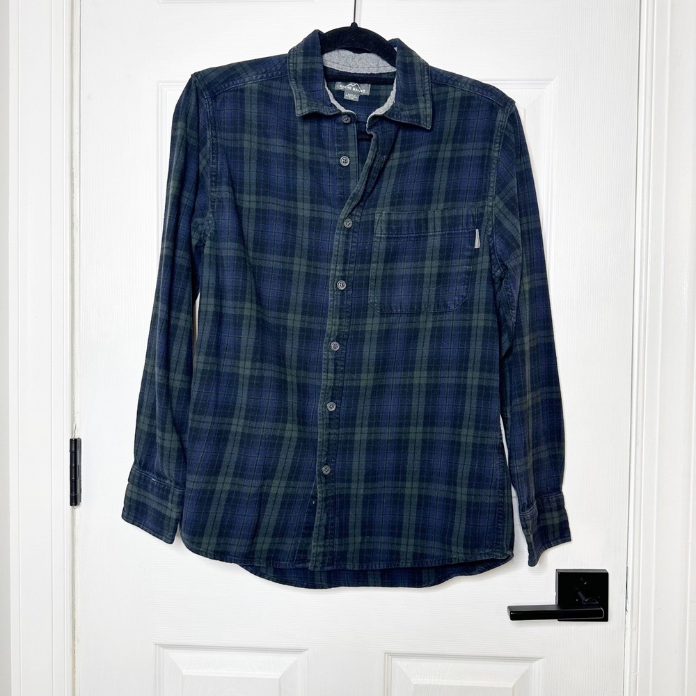 Eddie Bauer Mens Lightweight Cotton Bristol Flannel Long Sleeve Shirt Size S